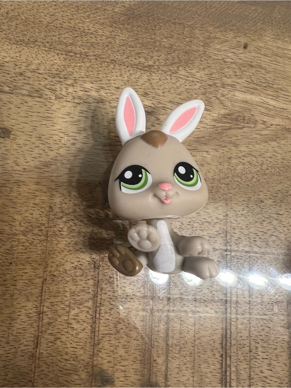 Littlest Pet Shop Tan Brown Bunny Rabbit #1334 Green Eyes Triplet Family LPS